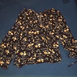 Navy Floral Top